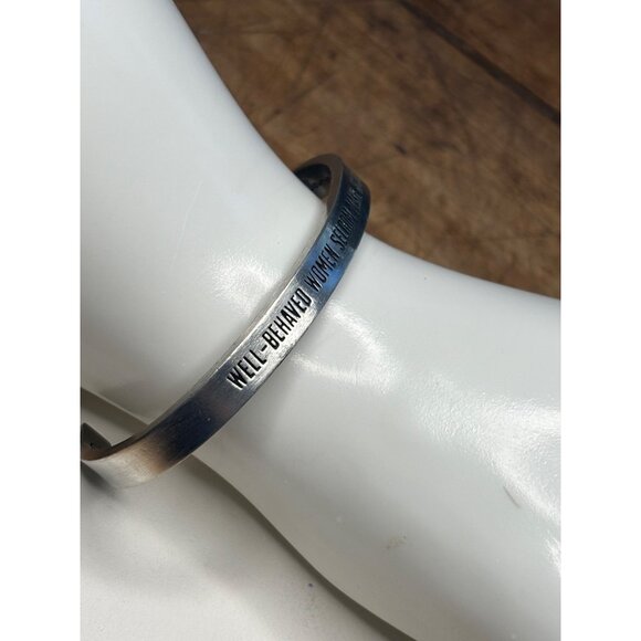 Well-Behaved Women Seldom Make History Silver Cuff Bracelet - Picture 2 of 9